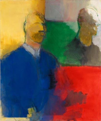 Man and reflection 2001 oil on canvas 92 x 77 cm