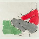 Squatting figure 2017 drypoint on Chinese paper 74 x 79 cm