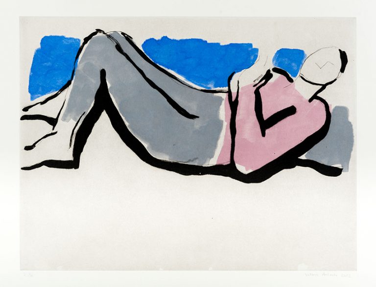 Figure Lying Down 2012 drypoint and carborundum 61 x 81 cm