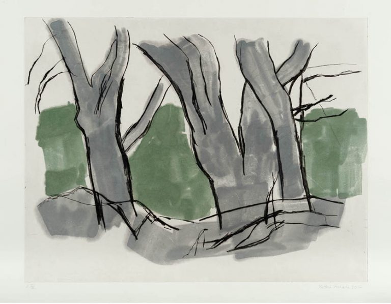 Trees 2014 drypoint on Chinese paper 72 x 88 cm
