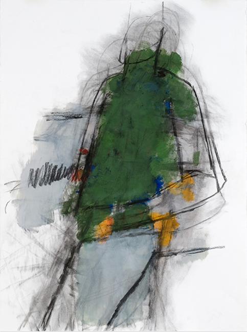 Man in green 2 2006-7 acrylic on paper 76 x 57 cm