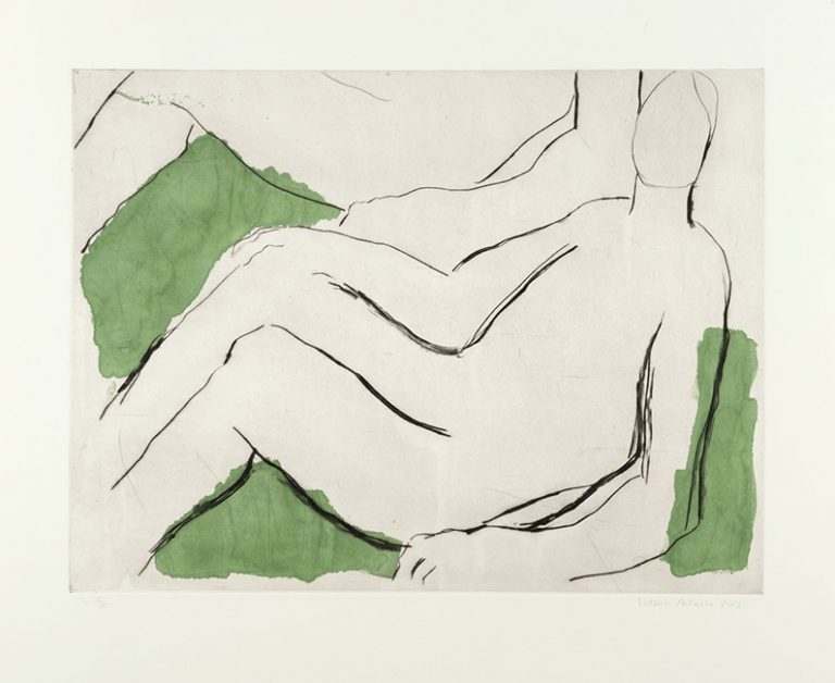Reclining Figures 2012 drypoint on Chinese paper 57 x 74 cm